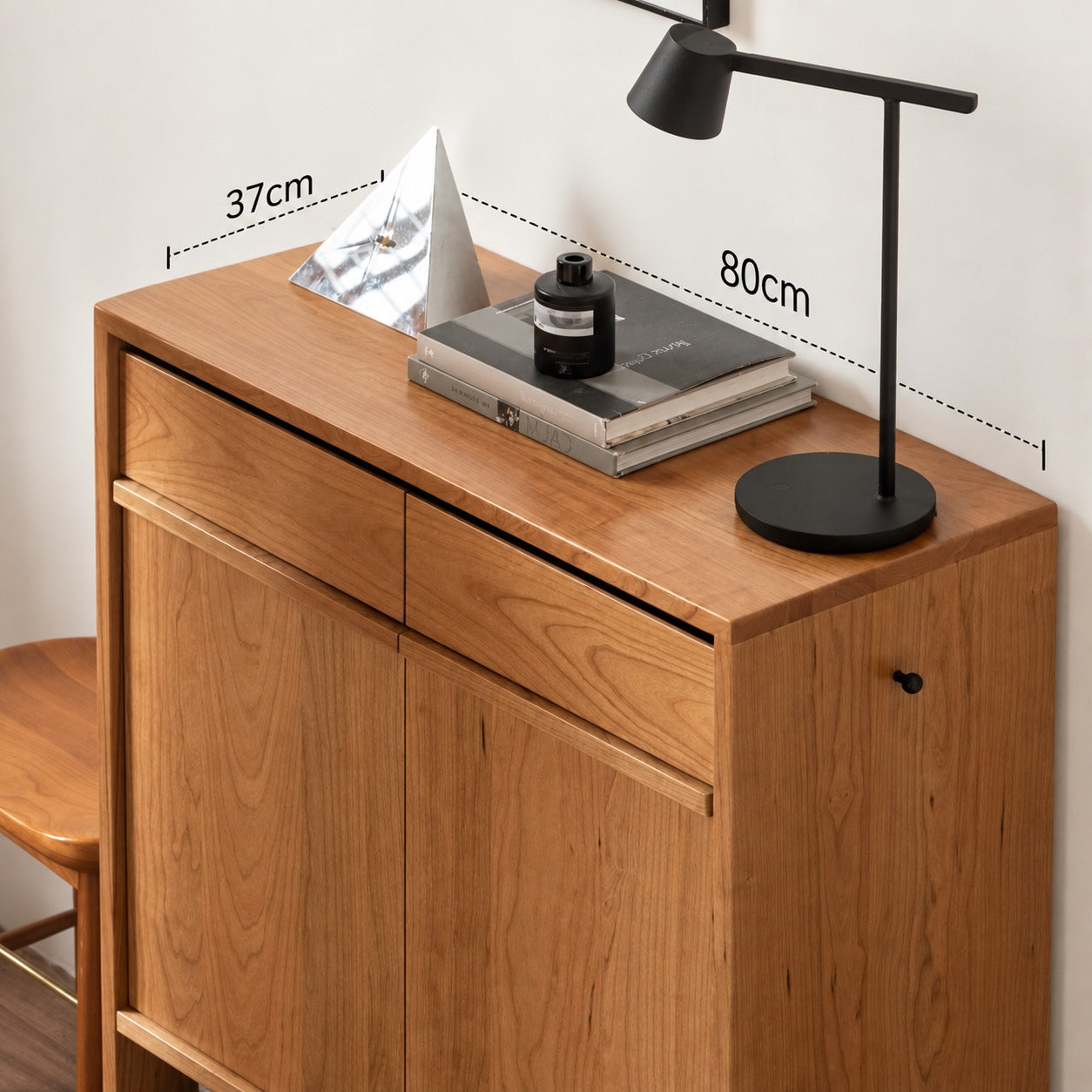 Enna Natural Solid Cherry Shoe Cabinet