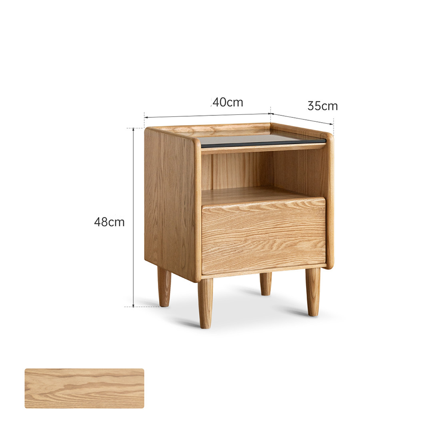 Felle Natural Solid Ash Bedside Table