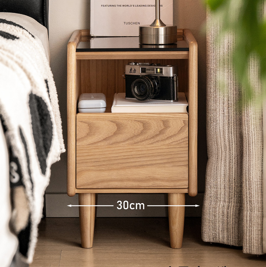Felle Natural Solid Ash Bedside Table