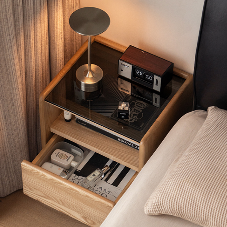 Felle Natural Solid Ash Bedside Table