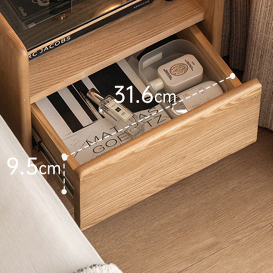 Felle Natural Solid Ash Bedside Table