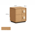 Light natural solid hardwood bedside table dimensions showing 45 cm width, 35 cm depth and 48.9 cm height