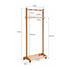Fukuoka natural solid oak movable coat rack detailed dimension guide with hanging rail and shelf measurements