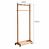 Fukuoka natural solid oak movable coat rack dimension guide showing 70 cm width and 173 cm height