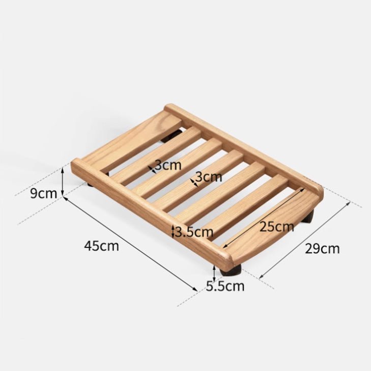 Fukuoka Natural Solid Oak Rolling CPU Stand - Oak Furniture Store