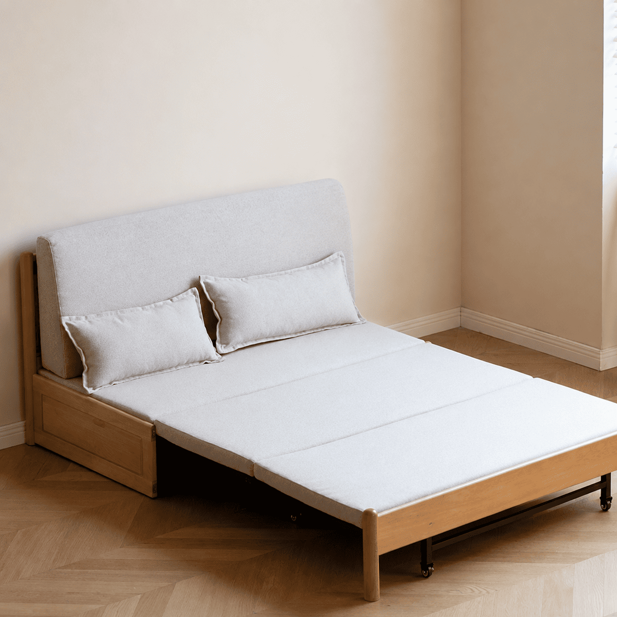 Futtsu Natural Solid Beech Sofa Bed