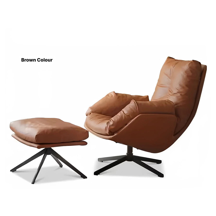 Genner Luxe Silicone Leather Swivel Leisure Chair Sofa