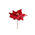 Glittered Velvet Poinsettia Pick Burgundy FXSP581