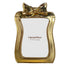Gold bow knot photo frame with curved metallic border for 5 x 7 inch photos
