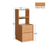 Guardo Natural Solid Rubber Wood Bedside Table with Hutch