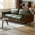 Hamburg Black Walnut Genuine Leather Sofa