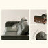 Hamburg Black Walnut Genuine Leather Sofa with Adjustable Headrest