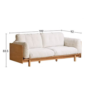Hamburg Design Natural Solid Rubberwood Sofa - Oak Furniture Store & Sofas