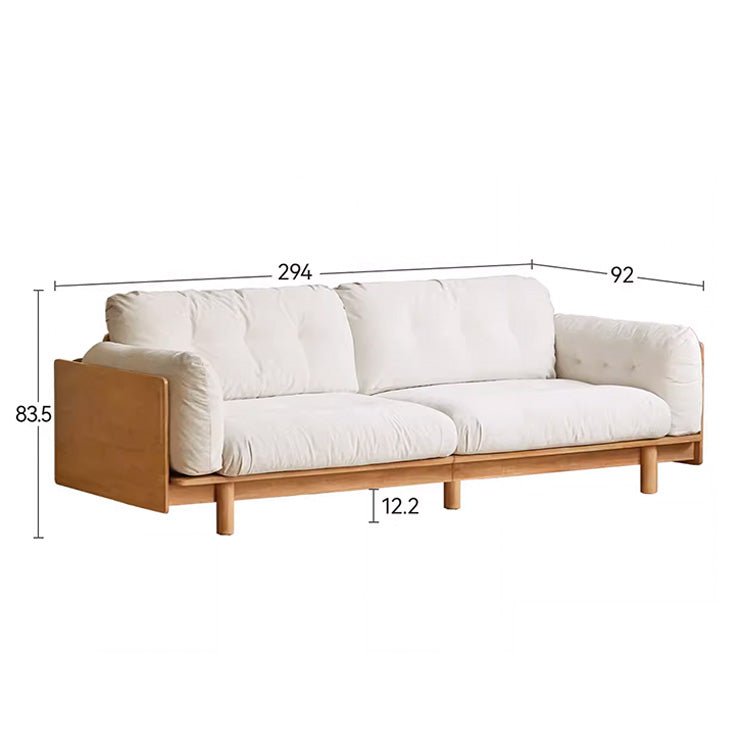 Hamburg Design Natural Solid Rubberwood Sofa - Oak Furniture Store & Sofas
