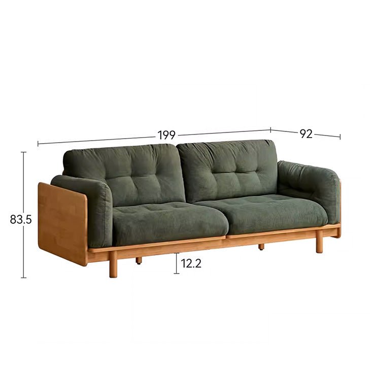 Hamburg Design Natural Solid Rubberwood Sofa - Oak Furniture Store