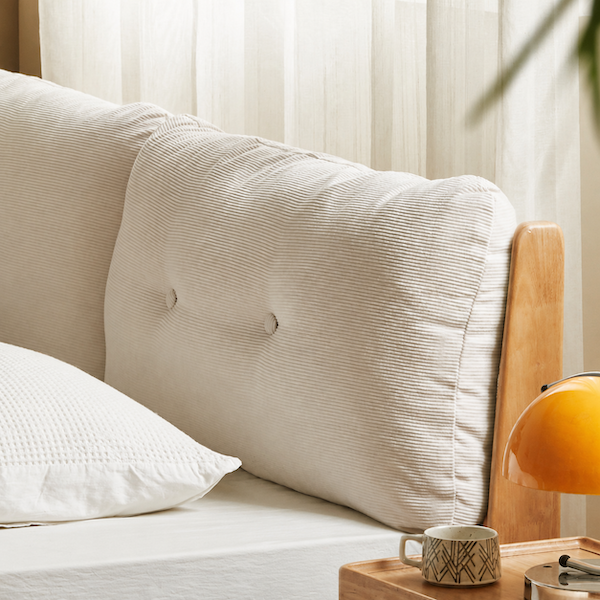 Hamburg Natural Solid Rubber Wood Bed Frame