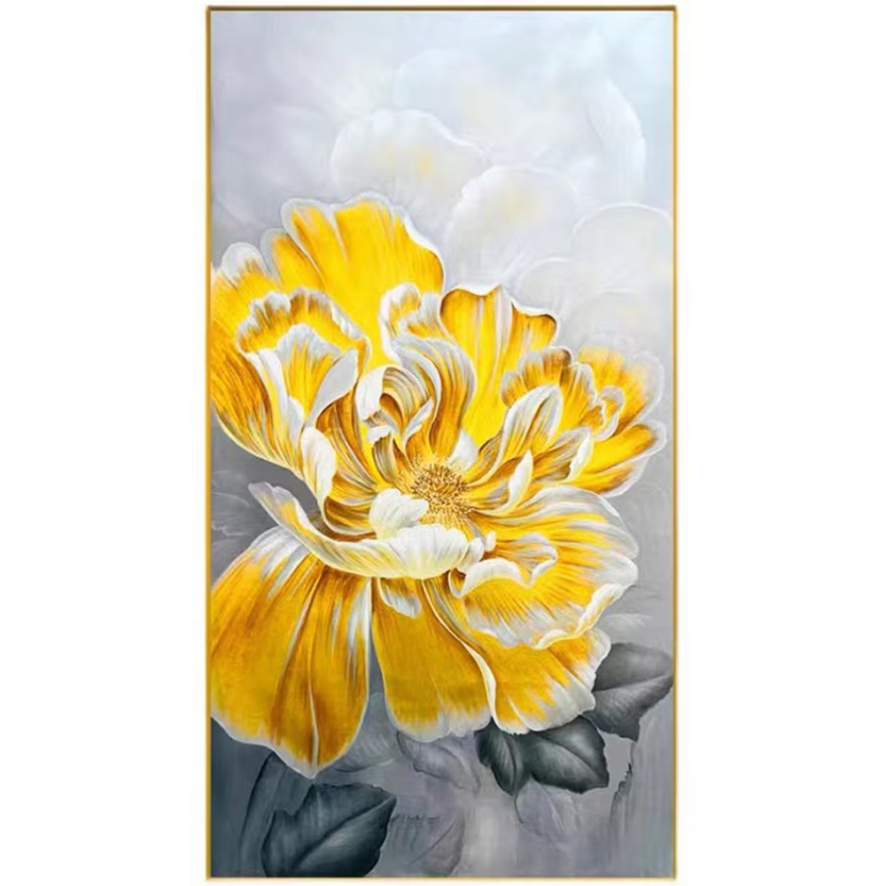 Hand Painted Flower Painting - Gold Frame RAC7022