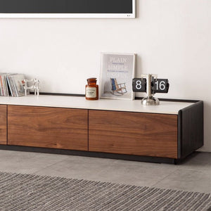 Hensley Solid Walnut Entertainment Unit - Oak Furniture Store