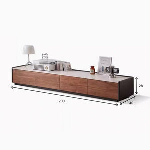 Hensley Solid Walnut Entertainment Unit - Oak Furniture Store