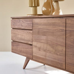 Hessen Natural Solid Walnut Large Sideboard - Oak Furniture Store