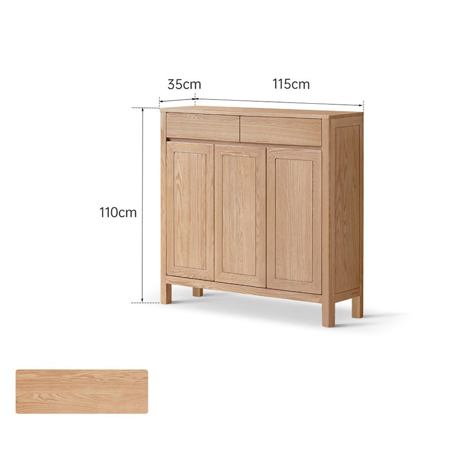 Humbie Natural Solid Ash Shoe Cabinet | Oak Furniture Store