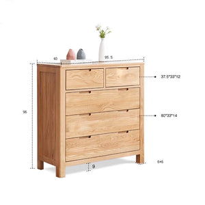 Humbie Natural Solid Oak 2+3 Chest Drawers - Oak Furniture Store & Sofas