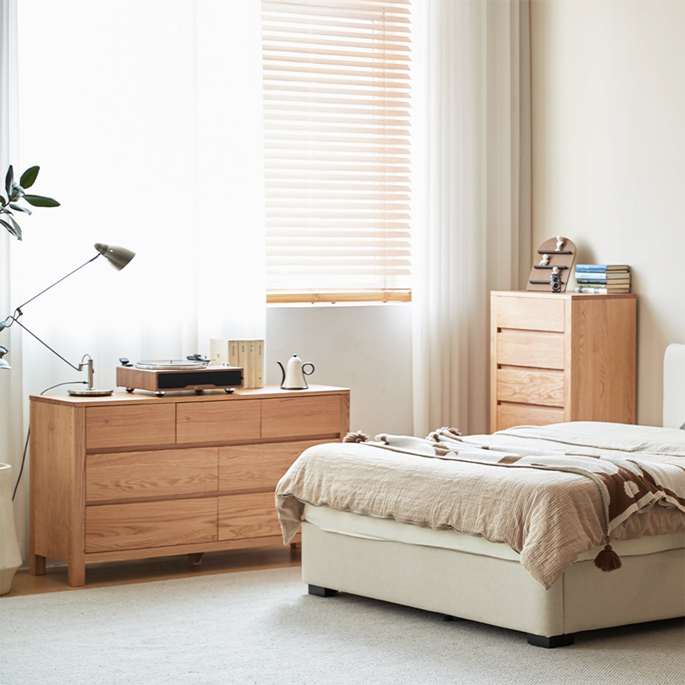 Humbie Natural Solid Oak 3+4 Chest of Drawers