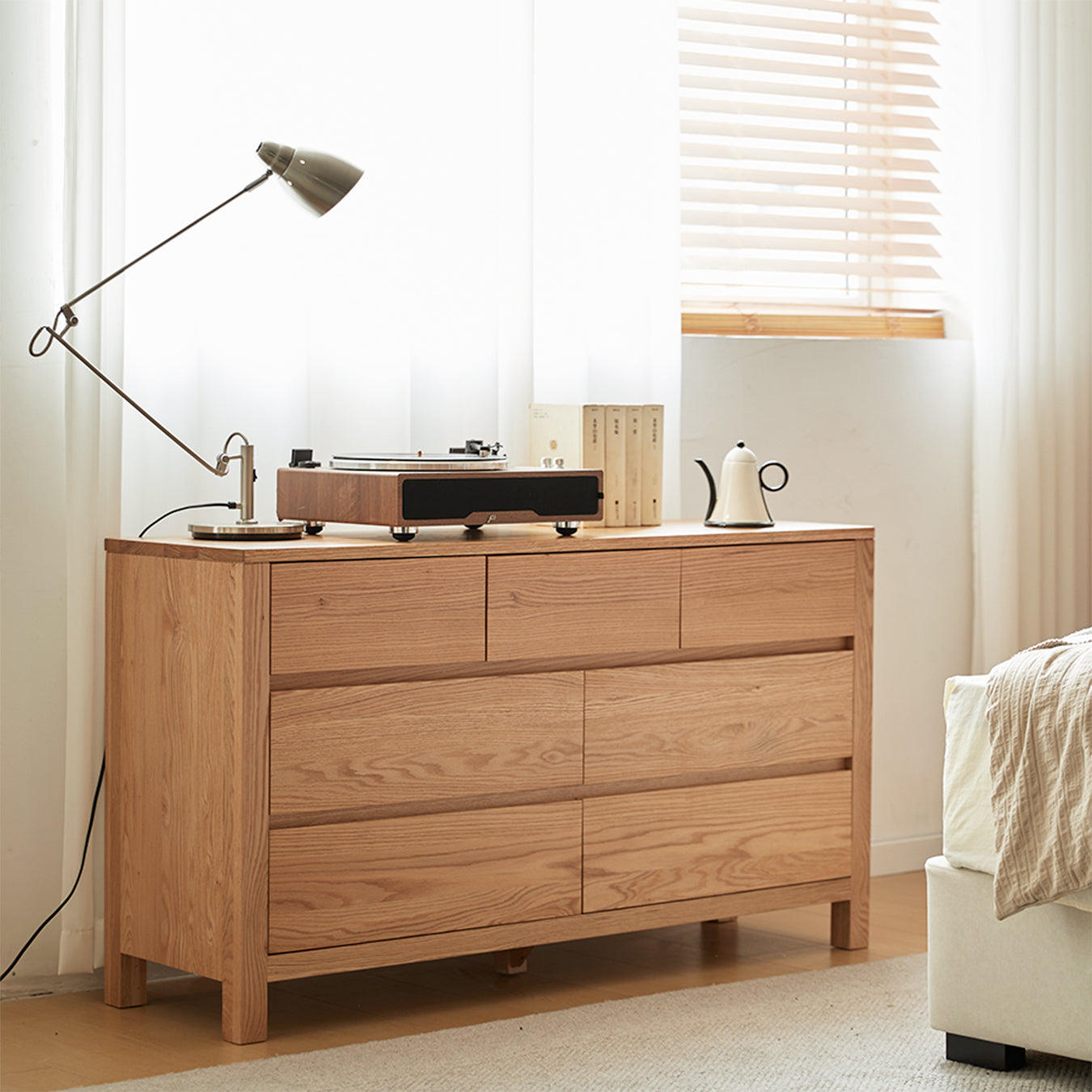Humbie Natural Solid Oak 3+4 Chest of Drawers