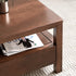 Humbie Natural Solid Oak Coffee Table in Walnut Colour | square coffee table with drawers for NZ local |Oak Furniture Store