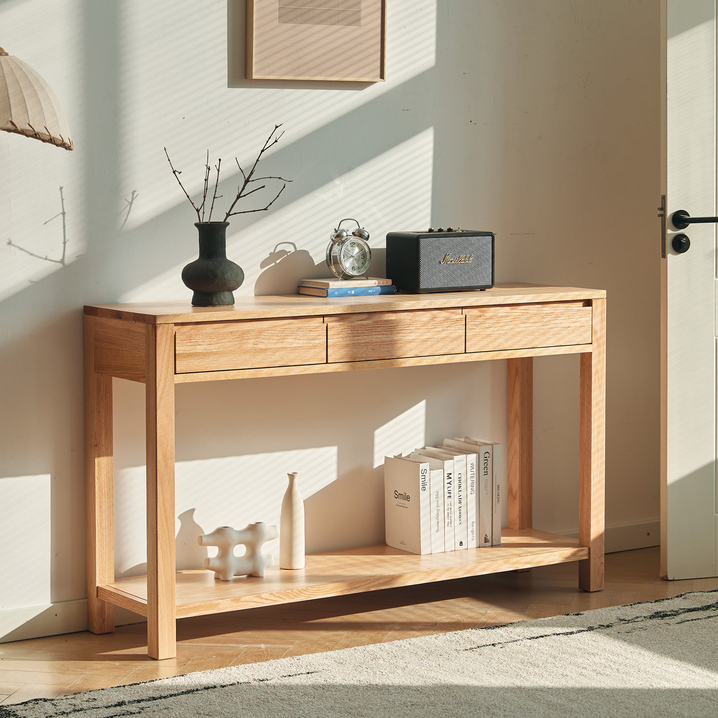 Humbie Natural Solid Oak Console Table – Oak Furniture Store New Zealand