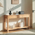 Humbie natural solid oak console table with drawers and lower shelf styled as a hallway table in a Kiwi home