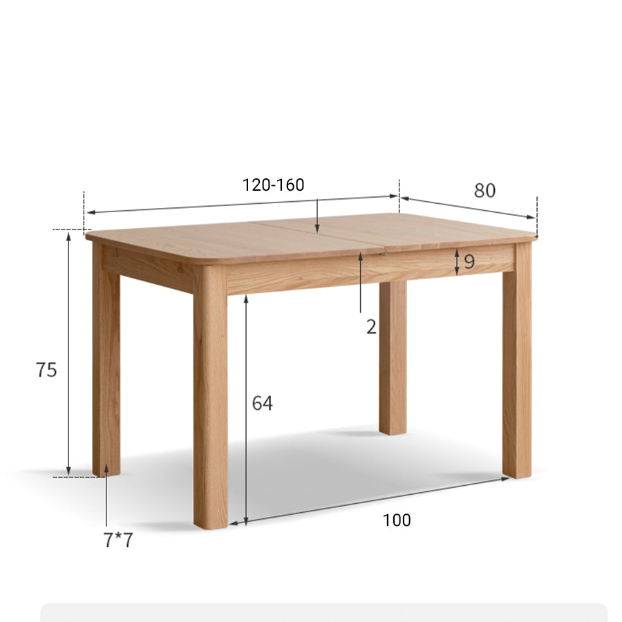 Humbie Natural Solid Oak Extending Dining Table