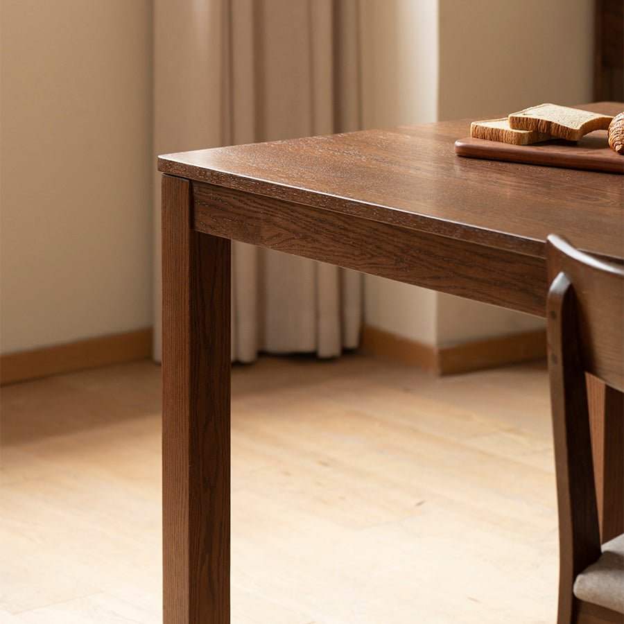 Humbie Natural Solid Oak in Walnut Colour Dining Table | Oak Furniture Store