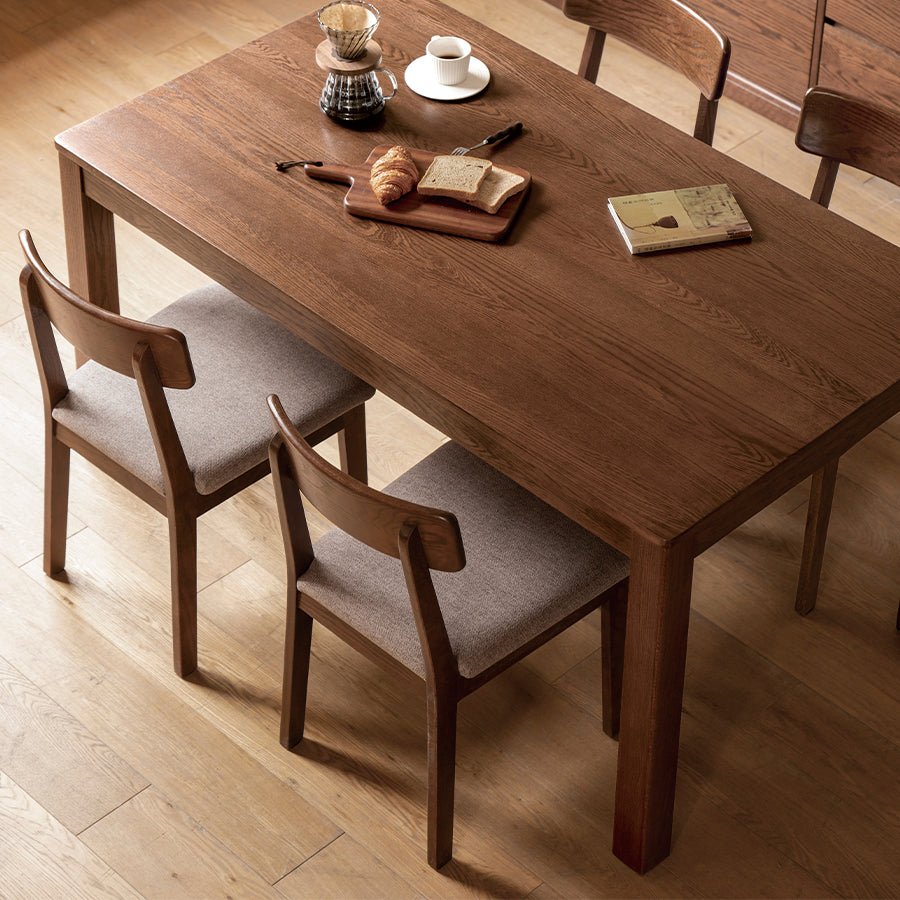 Humbie Natural Solid Oak in Walnut Colour Dining Table | Oak Furniture Store