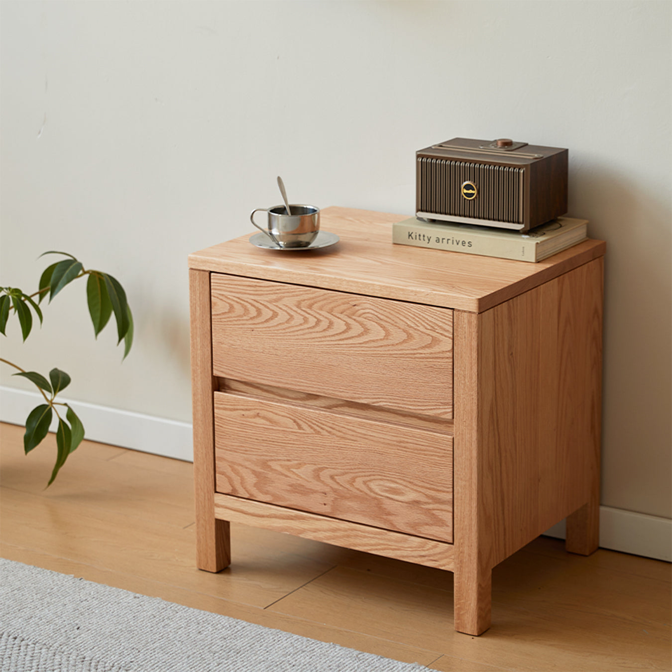 Humbie Natural Solid Oak Large Bedside Table