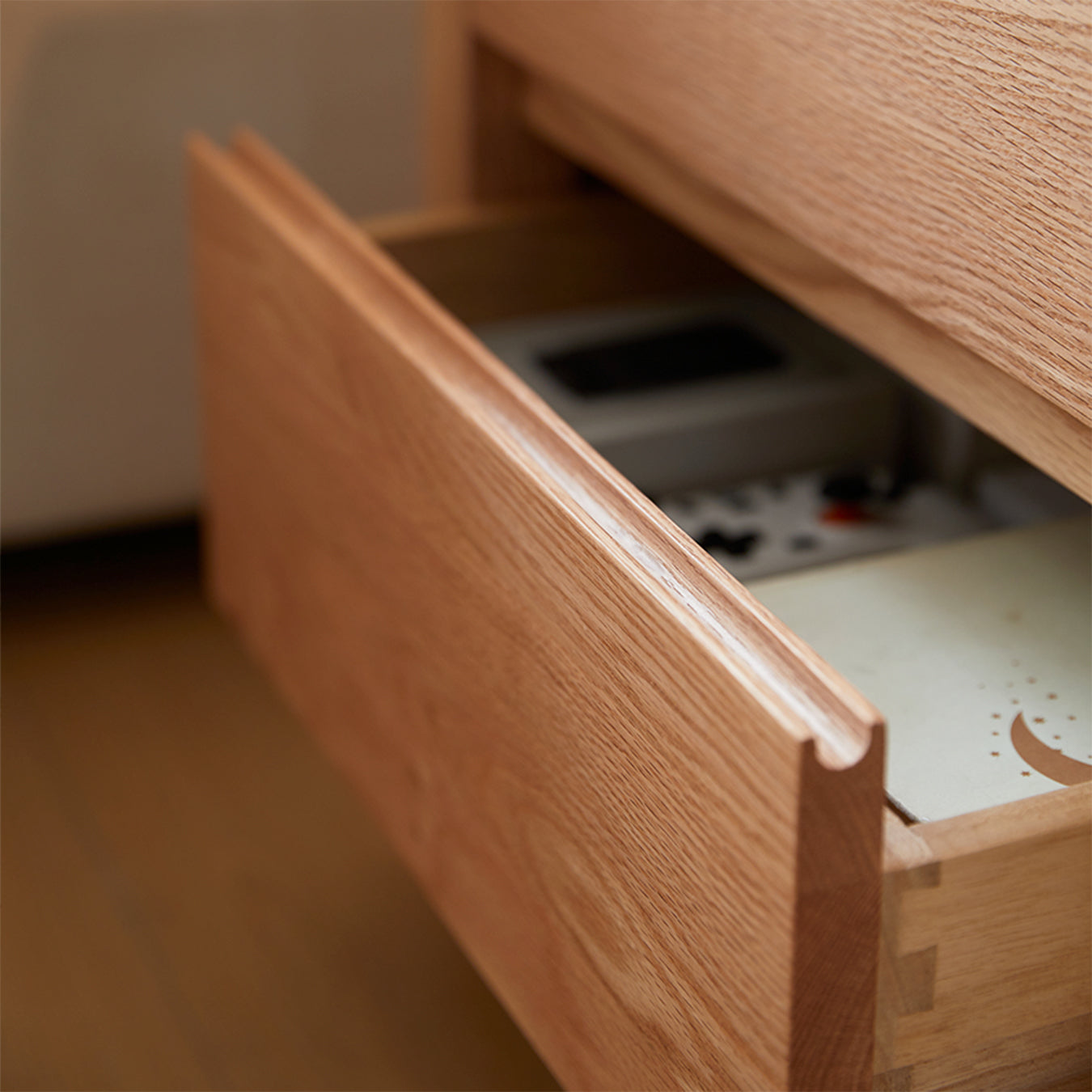 Humbie Natural Solid Oak Large Bedside Table