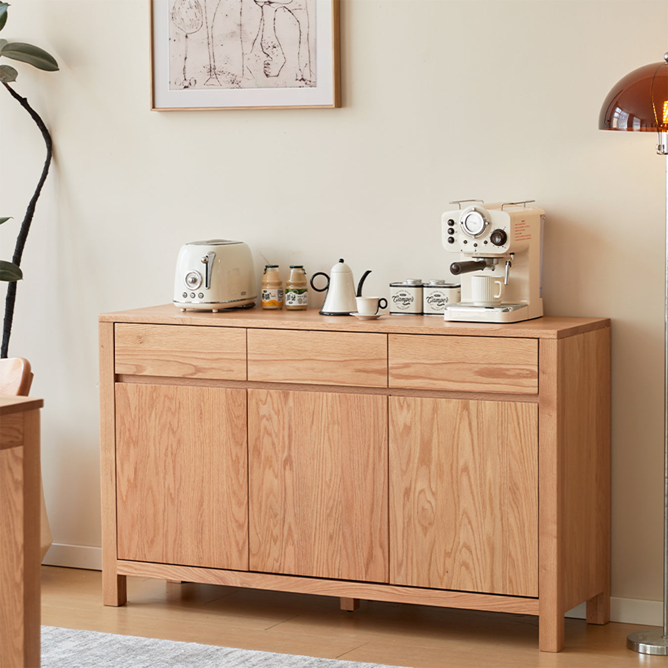 Humbie Natural Solid Oak Large Sideboard