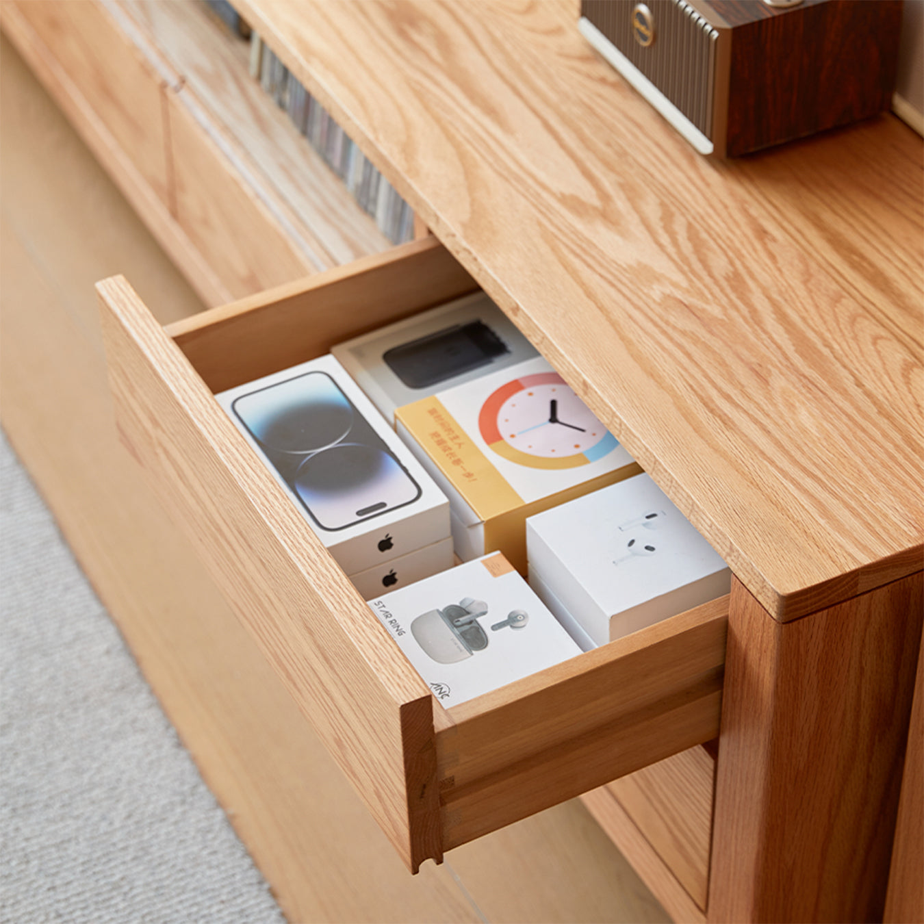 Humbie Natural Solid Oak Large TV Unit