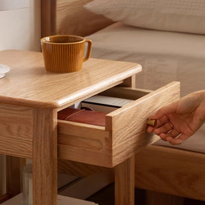 Humbie Natural Solid Oak Side Table - Oak Furniture Store