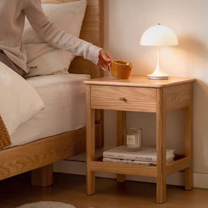 Humbie Natural Solid Oak Side Table - Oak Furniture Store