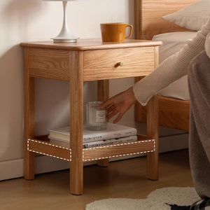 Humbie Natural Solid Oak Side Table - Oak Furniture Store