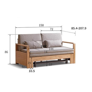 Humbie Natural Solid Oak Sofa Bed - Oak Furniture Store