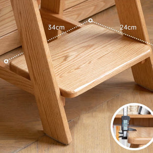 Humbie Natural Solid Oak Stool Ladder - Oak Furniture Store