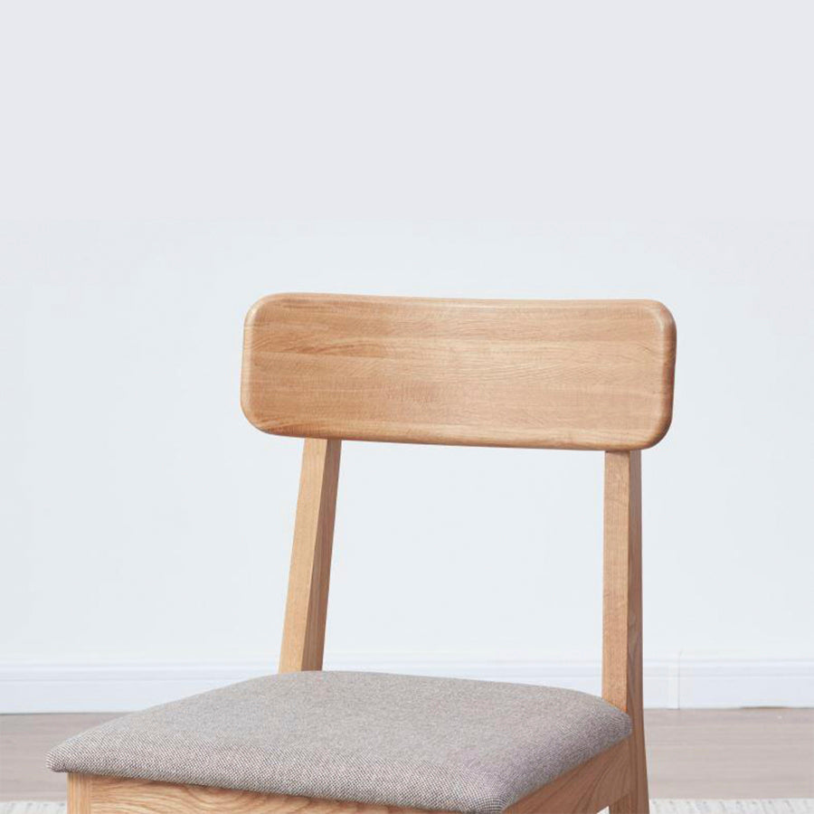 Humbie Natural Solid Oak Dining Chair With Fabric Pad