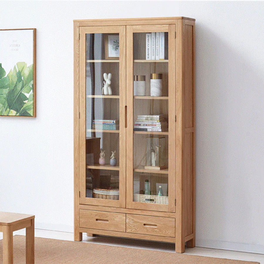 Humbie Solid Oak Large Display Bookcase Cabinet