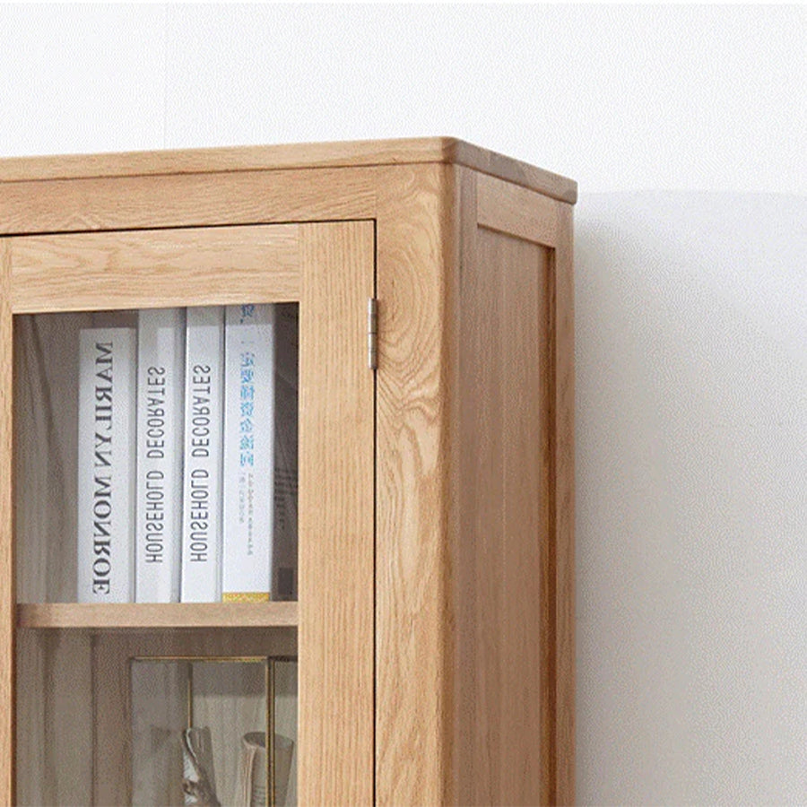 Humbie Solid Oak Large Display Bookcase Cabinet