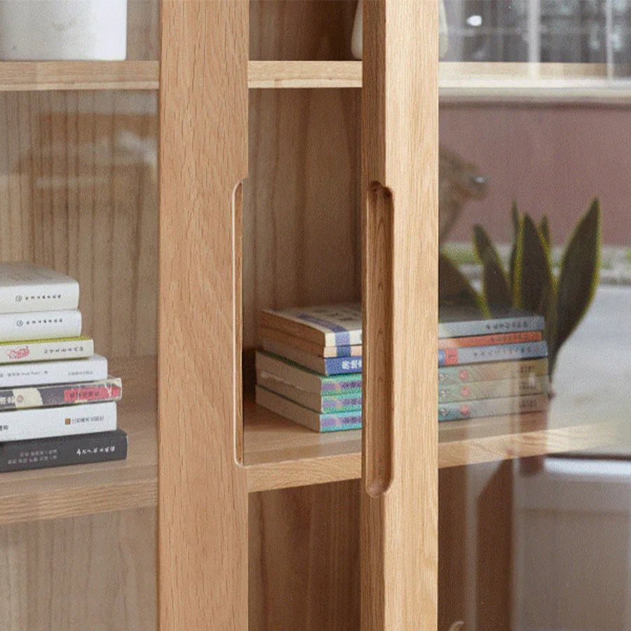 Humbie Solid Oak Large Display Bookcase Cabinet