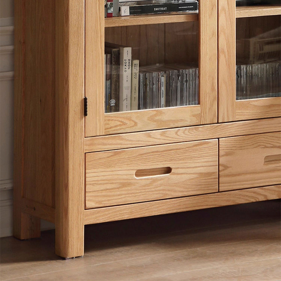 Humbie Solid Oak Large Display Bookcase Cabinet