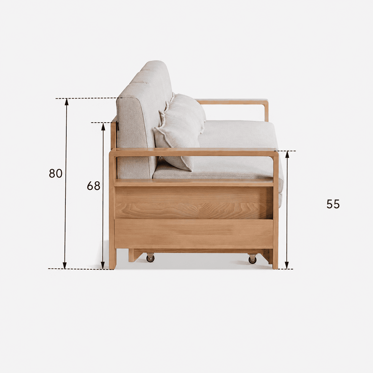 Hyogo Natural Solid Oak Sofa Bed