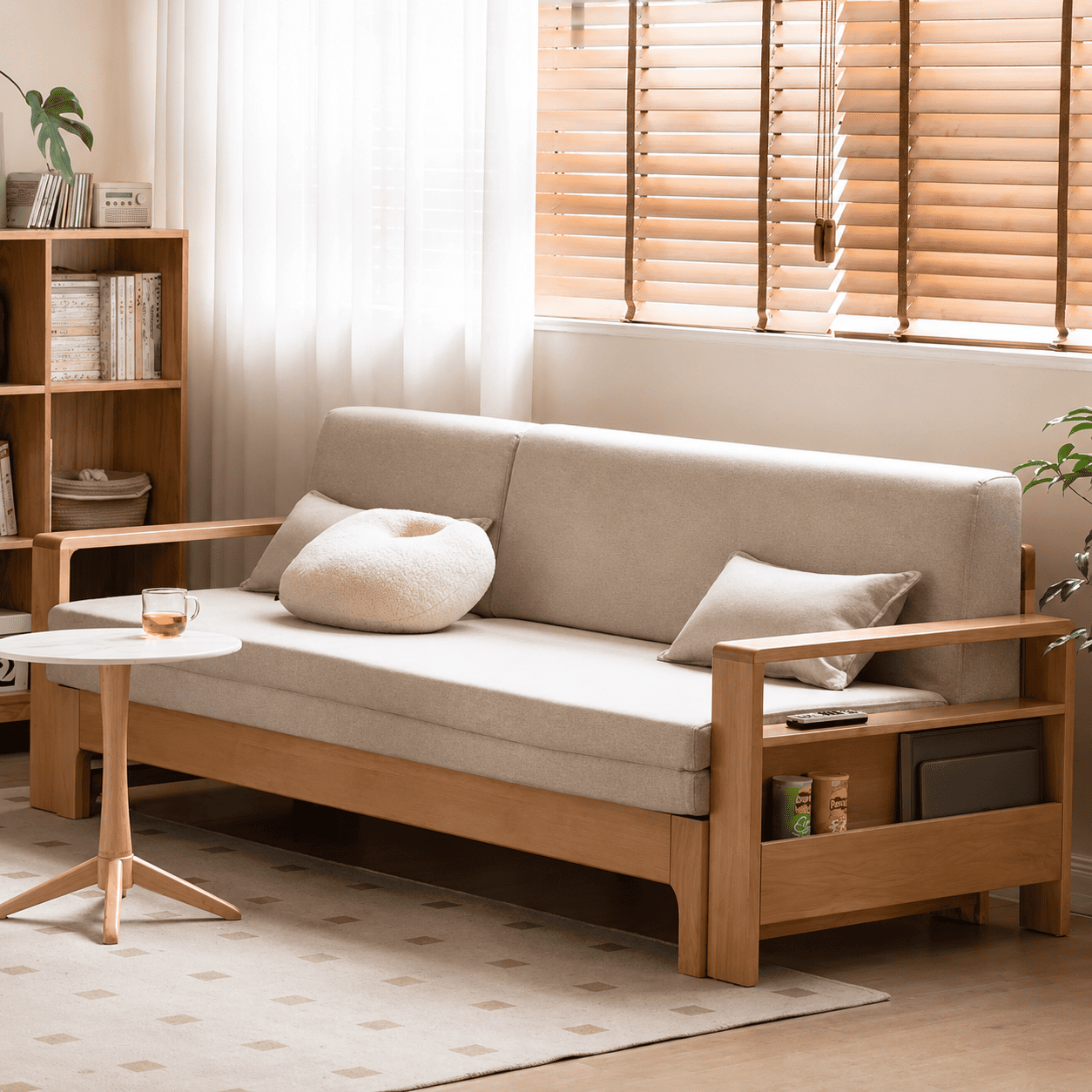 Hyogo Natural Solid Oak Sofa Bed